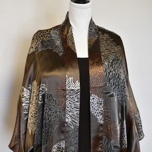 Chico's Kimono style jacket in Brown and Gold XL